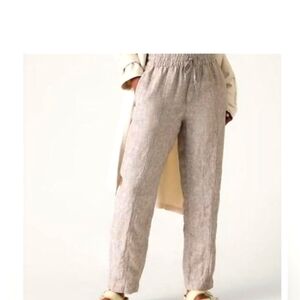 🏖️ Beach Vacay Ready! 🏖️ Athleta 100% Linen Retreat Capri Brown Zippered Pckts